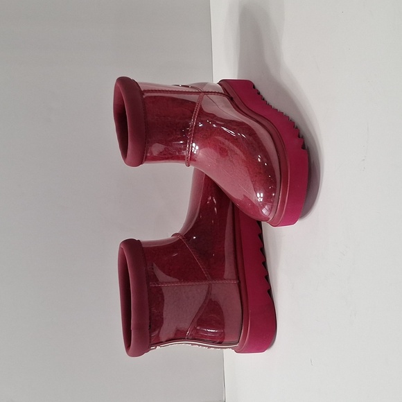 Koolaburra by UGG NEW Pink Clear Y2K Coquette Waterproof Mini Boots Size 6 - Picture 6 of 15